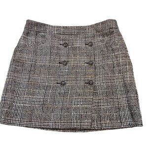 Anne Klein Tweed Faux Wrap‎ Button Front Mini Skirt Size 10